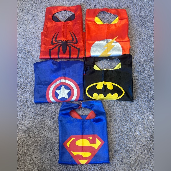 Kids Superhero Dress-Up Capes Fun Costume Play Bundle (Set of 5) - Picture 2 of 3